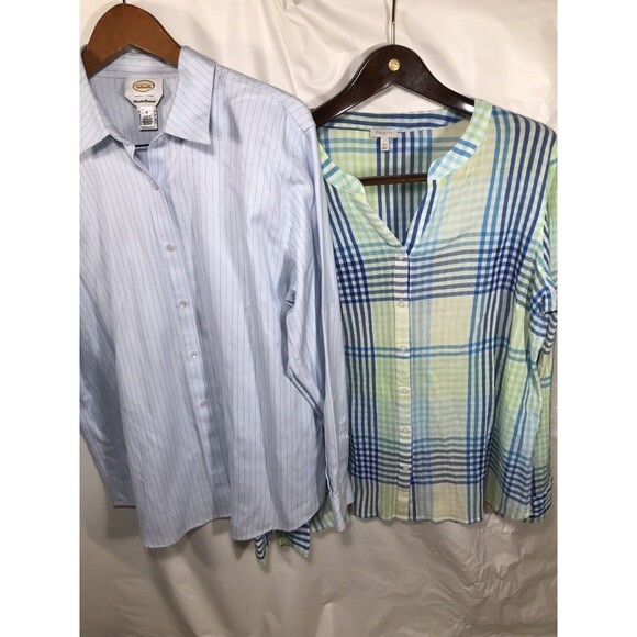 2 Talbots Wrinkle Resistant Button Down Tops Womens Size XLarge /16 - Picture 1 of 10